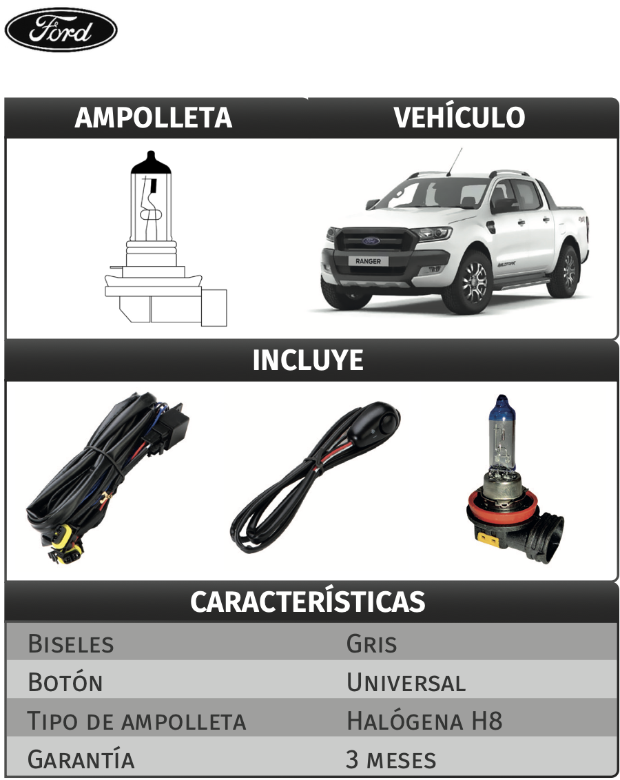 kit neblineros ford ranger 2017 al 2022 - Imagen 3