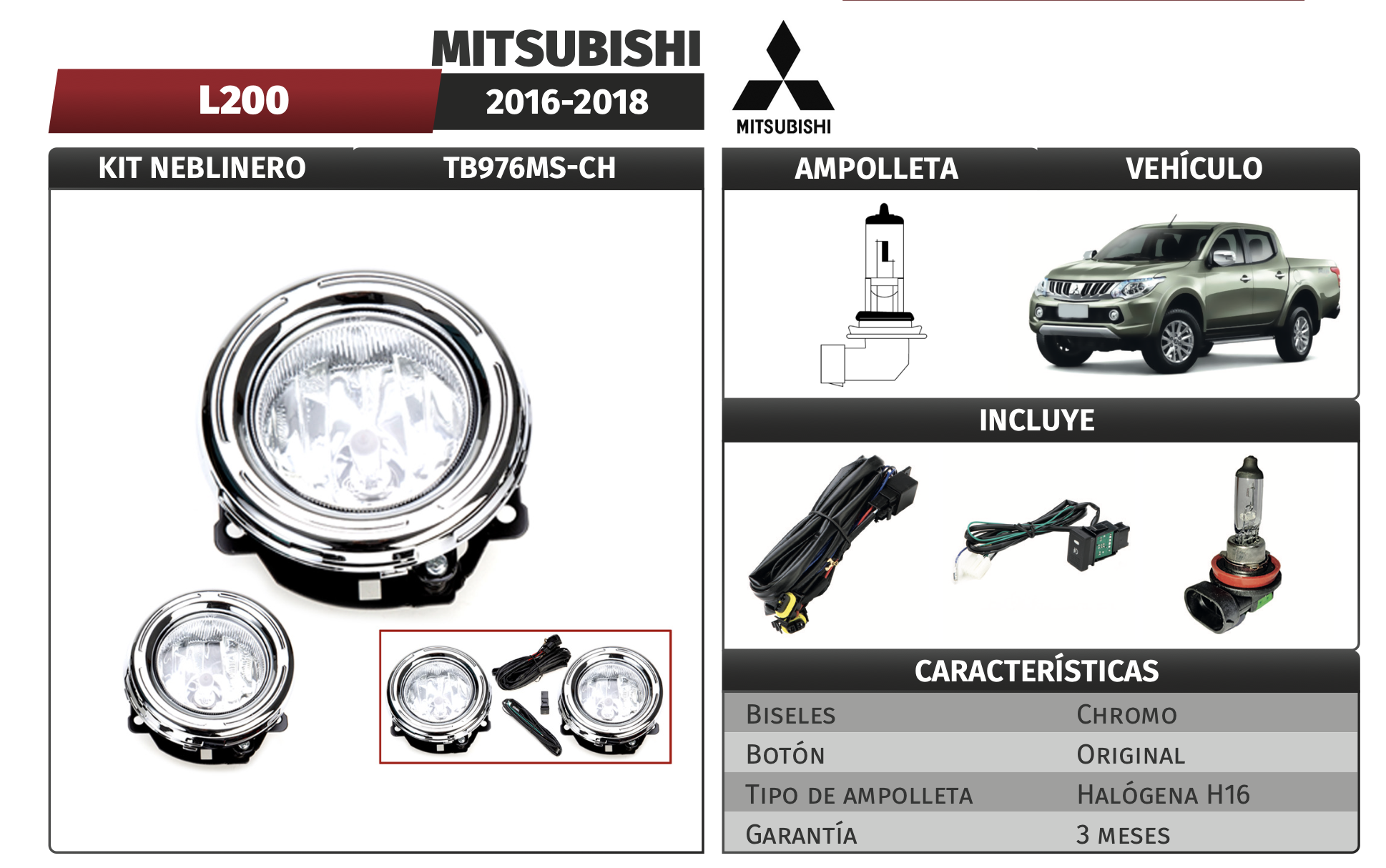 Kit NEBLINEROS Mitsubishi L200 2019 - 2022 - Imagen 5